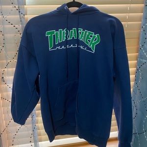 navy thrasher hoodie medium